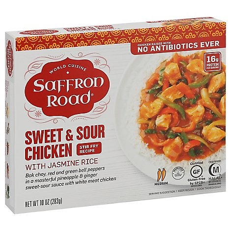 slide 1 of 1, Saffron Road Sweet N Sour Chicken Entree, 10 oz