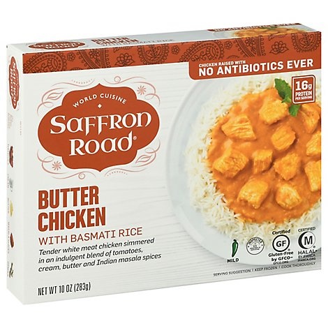 slide 1 of 1, Saffron Road Butter Chicken With Basmati Rice Entree, 10 oz