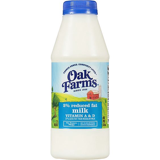slide 1 of 12, Oak Farms 2% Reduced Fat Milk - 1 Pint, 16 oz