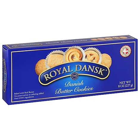 slide 1 of 1, Royal Dansk Cookies Danish Butter Box, 8 oz