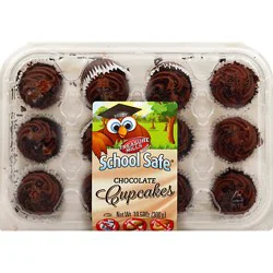 School Safe Chocolate Mini Cupcakes - 10.68 Oz