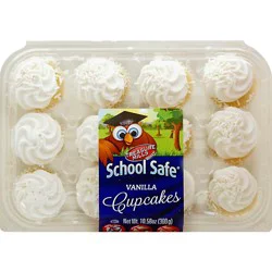School Safe Vanilla Mini Cupcakes 12 Count - 10.58oz