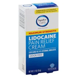 Signature Select/care Pain Relief Cream Lidocaine Max - 2.7 Oz