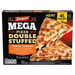 Banquet Mega Double Stuffed Three Cheese Frozen Pizza Slices - 2-13.3 Oz