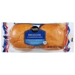 Signature Select Brioche Hamburger Buns 4 Count - 7.05 Oz