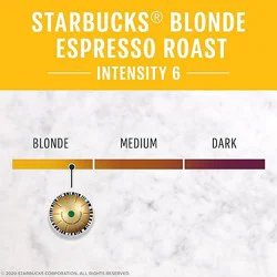 Starbucks Blonde Espresso Roast Coffee Capsules For Nespresso Vertuo Box 10 Count - Each