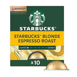 Starbucks Blonde Espresso Roast Coffee Capsules For Nespresso Vertuo Box 10 Count - Each