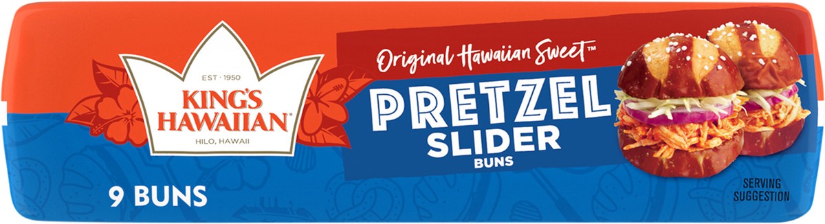 slide 12 of 13, King's Hawaiian Original Hawaiian Sweet Pretzel Pre-Sliced Slider Buns - 11 Oz, 11 oz