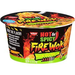 Nissin Hot & Spicy Fire Wok Sizzlin Rich Pork Cup - 4.374 Oz