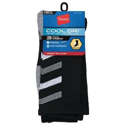 Hanes Mens Cl Dri Blk Crw Sock - 1 Ea