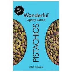 Wonderful Pistachios No Shells Roasted & Lightly Salted Pistachios Resealable - 12 Oz