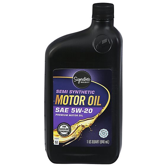 slide 1 of 1, Signature Select Motor Oil Semi Synthetic Sae 5w-20 - 1 Qt, 1 qt
