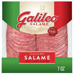 Galileo Salame Deli Thin Sliced Italian Dry Salame 7 Oz. - Ea