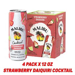 Malibu Rum Strawberry Daquiri Cans Pack - 4-355 Ml
