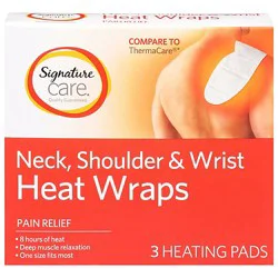 Signature Select/care Neck Shoulder Wrist Heat Wrap Single Use - 3 Ct