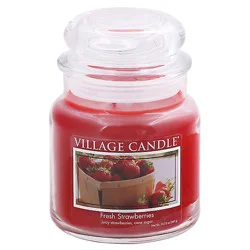 Village Candle Fresh Strawberry Jar Candle - 14 Oz.