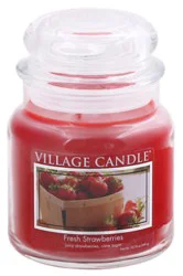 Village Candle Fresh Strawberry Jar Candle - 14 Oz.