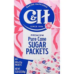 C&h Premium Pure Cane Sugar Packets - 100 Count