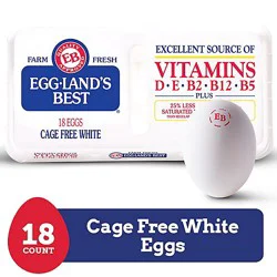 Eggland's Best Cage Free Large White Eggs - 18 Count