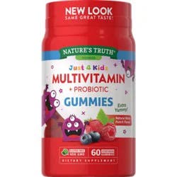 Natures Truth Just 4 Kids Multivitamin + Probiotic Gummies - 60 Count