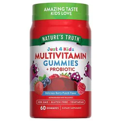 Natures Truth Just 4 Kids Multivitamin + Probiotic Gummies - 60 Count