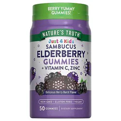 Natures Truth Just 4 Kids Black Elderberry + Vitamin C Zinc Gummies - 50 Count