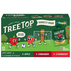 Tree Top Cin/strawberry/apple Variety Pack Apple Sauce Pouch - 12-3.2 Oz