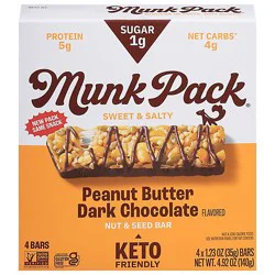 Munk Pack Bar Peanut Butter Dark Choc - 4.92 Oz
