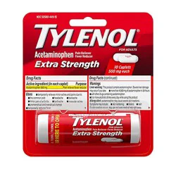 Tylenol Extra Strength Pain Reliever Fever Reducer For Adults Caplets Blister Pack - 10 Count