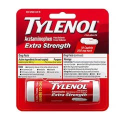 Tylenol Extra Strength Pain Reliever Fever Reducer For Adults Caplets Blister Pack - 10 Count