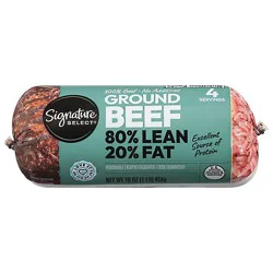 Signature Select Ground Beef 80% Lean 20% Fat Chub - Lb