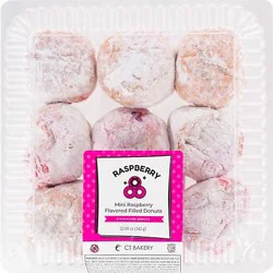 Ct Bakery-Mini Raspberry Filled Donuts Yeast Raised Donuts With Raspberry Filling - 12.06 Oz