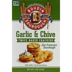 Boudin Sourdough Crackers Garlic Chivekr - 5 Oz