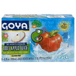 Goya 100 % Apple Juice 6.76 Fl. Oz Pack 8 - 54 Fz