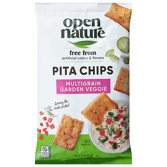 slide 1 of 1, Open Nature Pita Chips Multigrain Garden Vegetable - 7.3 Oz, 7.3 oz