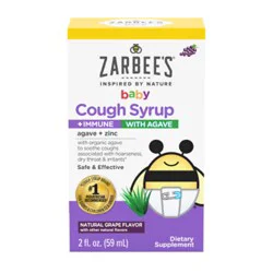 Zarbee's Baby Cough Syrup Immune With Organic Agave And Zinc Natural Grape Flavor - 2 Fl. Oz.