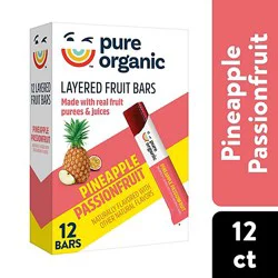 Pure Organic Pineapple Passionfruit Gluten Free And Vegan Fruit Snacks 12 Count - 6.2 Oz