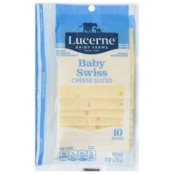 Lucerne Cheese Baby Swiss Slices - 8 Oz