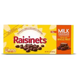 Raisinets Milk-Chocolate-Covered California Raisins Movie Theater Candy Box - 3.1 Oz