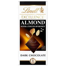 Lindt Excellence Almond With A Touch Of Honey Dark Chocolate Candy Bar - 3.5 Oz