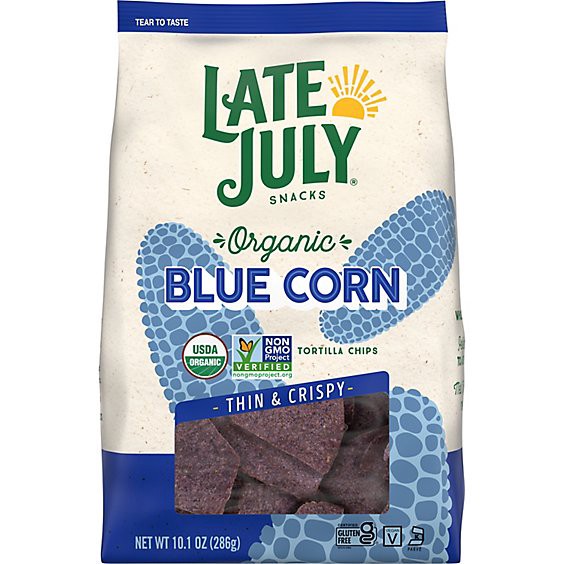 slide 1 of 4, Late July Snacks Blue Corn Tortilla Chips - 10.1 Oz, 10.1 oz
