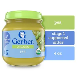 Gerber 1st Foods Organic Pea Baby Food Jar - 4 Oz