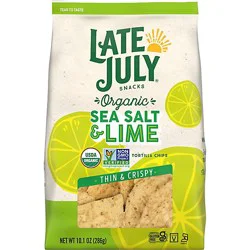 Late July Snacks Multigrain Thin And Crispy Organic Tortilla Chips With Sea Salt And Lime - 10.1 Oz