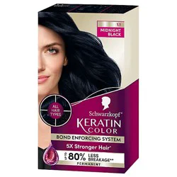 Schwarzkopf Keratin Color 1.1 Midnight Black Permanent Hair Color Cream - Each