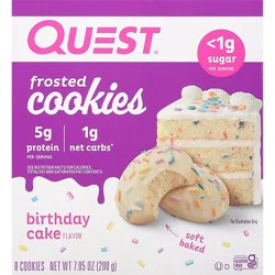 Quest Frosted Cookies Birthday Cake - 8-0.88 Oz