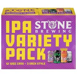 Stone Ipa Variety Pack Cans -12-12 Fl. Oz.