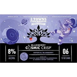 2 Towns Blueberry Cosmic Crisp Hard Cider In Cans - 6-12 Fz