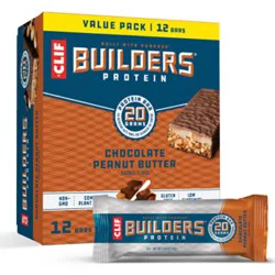 Clif Builders Chocolate Peanut Butter Flavor Protein Bars - 12-2.4 Oz