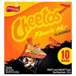 Cheetos Crunchy Cheese Flavored Snacks Flamin' Hot 1 Ounce 10 Count - 10 Oz