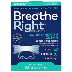 Breathe Right Extra Strength Clear 26ct Each - 26 Ct